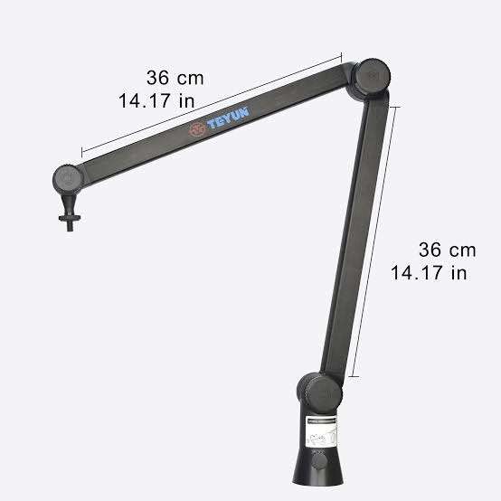 Teyun NBA-6 Premium Tube-Style Microphone Suspension Boom Scissor Arm Stand - Image 3